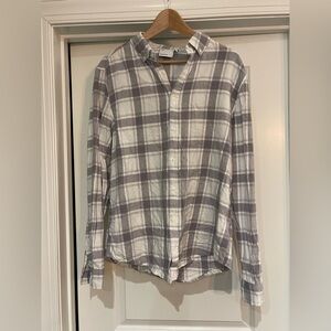 ASOS Gray and White Checkered Button-Down Shirt